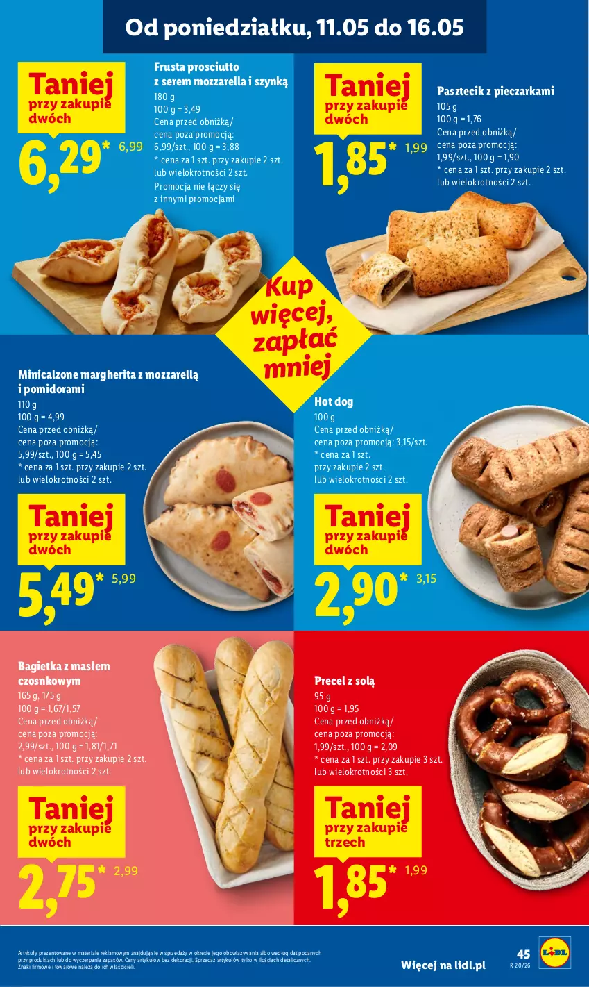 Gazetka promocyjna Lidl - Gazetka ważna od 14.05 do 16.05 - ważna 14.05 do 16.05.2026 - strona 47 - produkty: Bagietka, Hot dog, Mozzarella, Pasztecik z pieczarkami, Piec, Pieczarka, Prosciutto, Rust, Ser