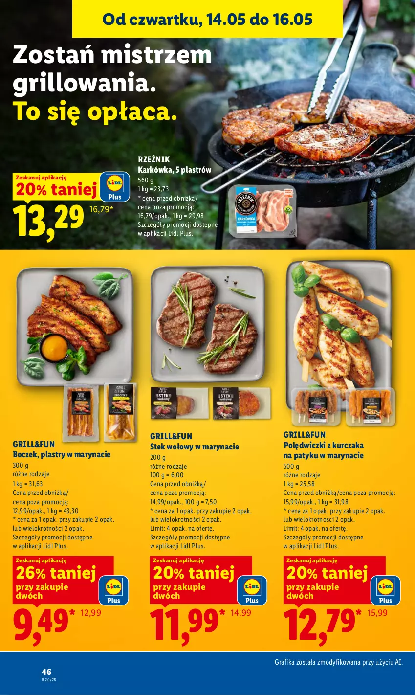 Gazetka promocyjna Lidl - Gazetka ważna od 14.05 do 16.05 - ważna 14.05 do 16.05.2026 - strona 48 - produkty: Boczek, Gra, Grafika, Grill, Kurczak, Polędwiczki z kurczaka, Stek, Stek wołowy