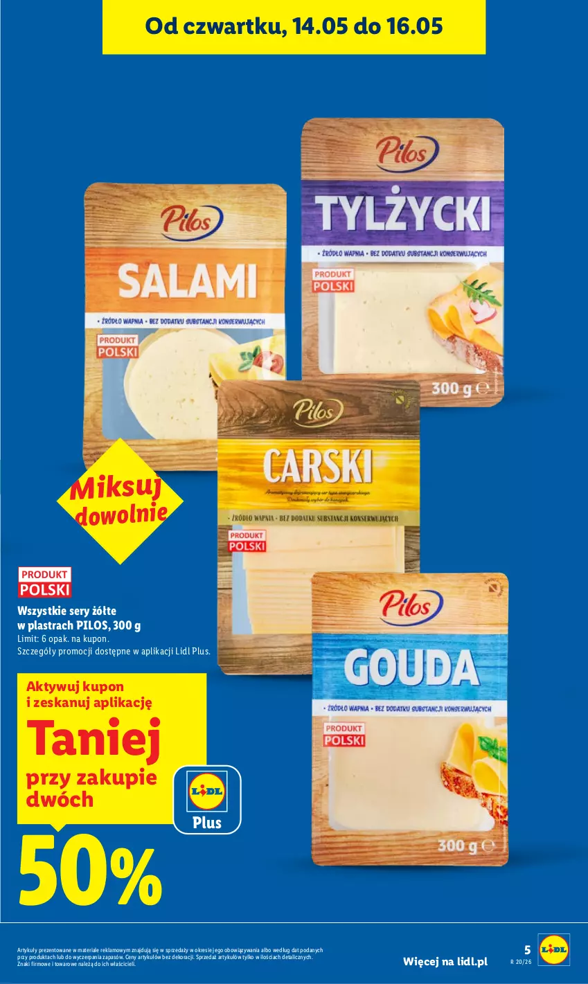 Gazetka promocyjna Lidl - Gazetka ważna od 14.05 do 16.05 - ważna 14.05 do 16.05.2026 - strona 5 - produkty: Pilos, Ser