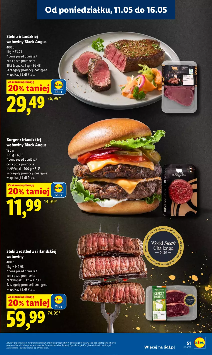 Gazetka promocyjna Lidl - Gazetka ważna od 14.05 do 16.05 - ważna 14.05 do 16.05.2026 - strona 53 - produkty: Burger, Lack, Rostbef, Stek