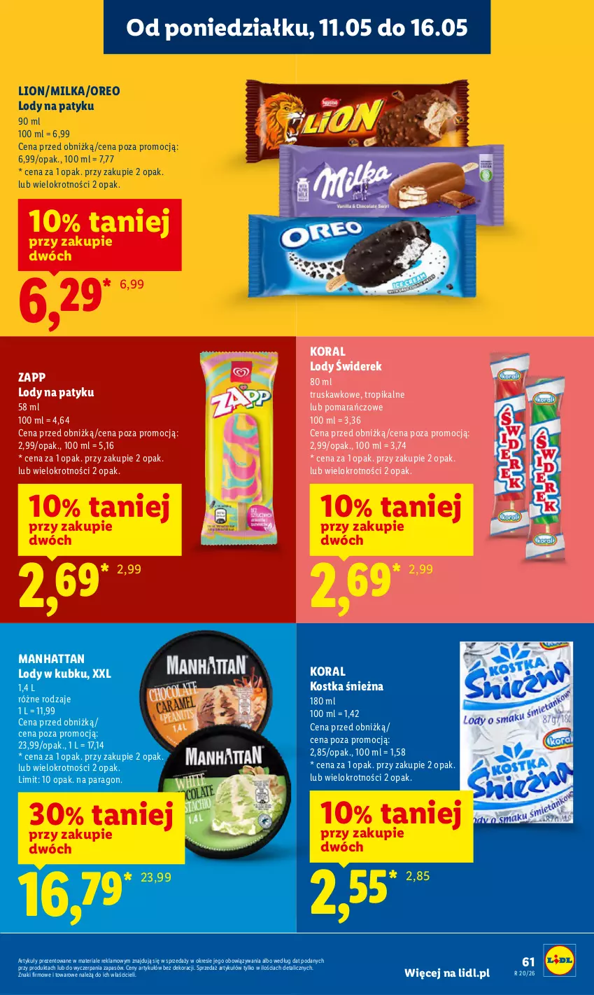 Gazetka promocyjna Lidl - Gazetka ważna od 14.05 do 16.05 - ważna 14.05 do 16.05.2026 - strona 65 - produkty: Lion, Lody, Milka, Oreo