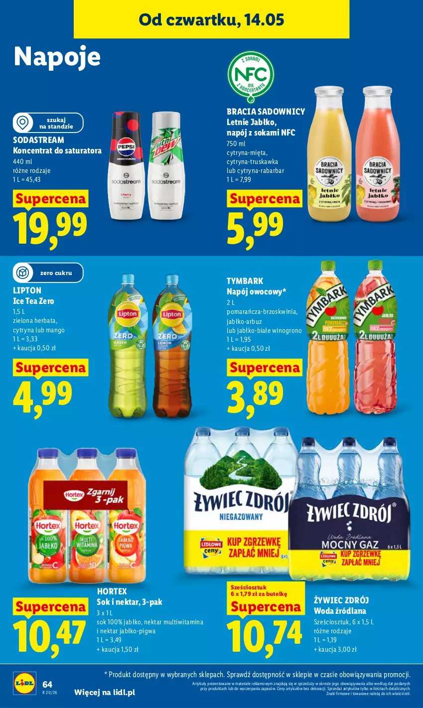 Gazetka promocyjna Lidl - Gazetka ważna od 14.05 do 16.05 - ważna 14.05 do 16.05.2026 - strona 68 - produkty: Arbuz, Herbata, Hortex, Ice tea, LANA, Lipton, Mango, Mięta, Napój, Napoje, Nektar, Sok, Tymbark, Wino, Woda