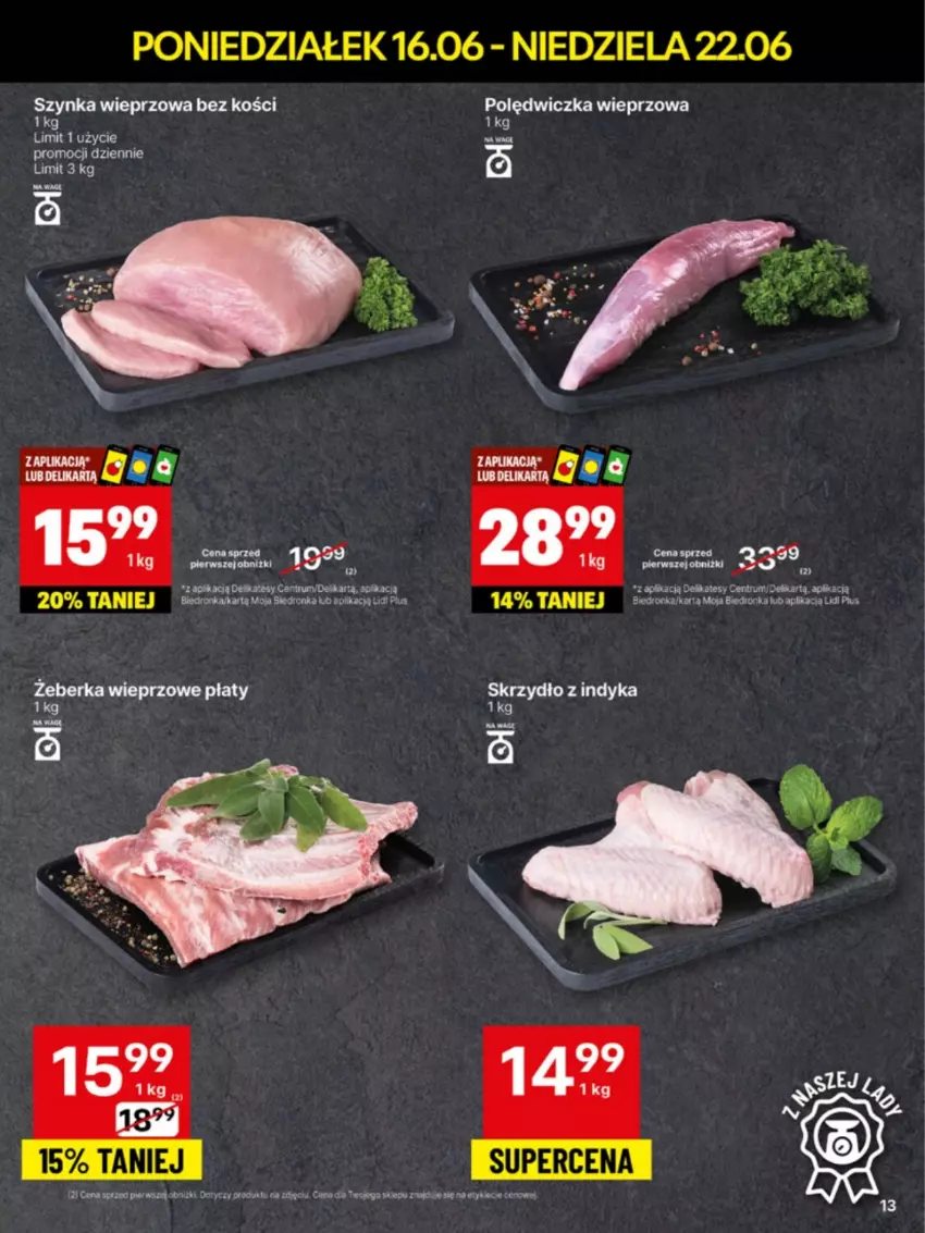 Gazetka promocyjna Delikatesy Centrum - Franczyza DC25 Poniedziałek - ważna 16.06 do 22.06.2025 - strona 13 - produkty: Kakao, LG, Polędwiczka wieprzowa, Rum, Szynka, Szynka wieprzowa