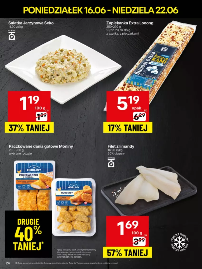 Gazetka promocyjna Delikatesy Centrum - Franczyza DC25 Poniedziałek - ważna 16.06 do 22.06.2025 - strona 24 - produkty: Dania gotowe, Lazur, Morliny, Piec, Pieczarka, Sałat, Sałatka, SEKO, Zapiekanka