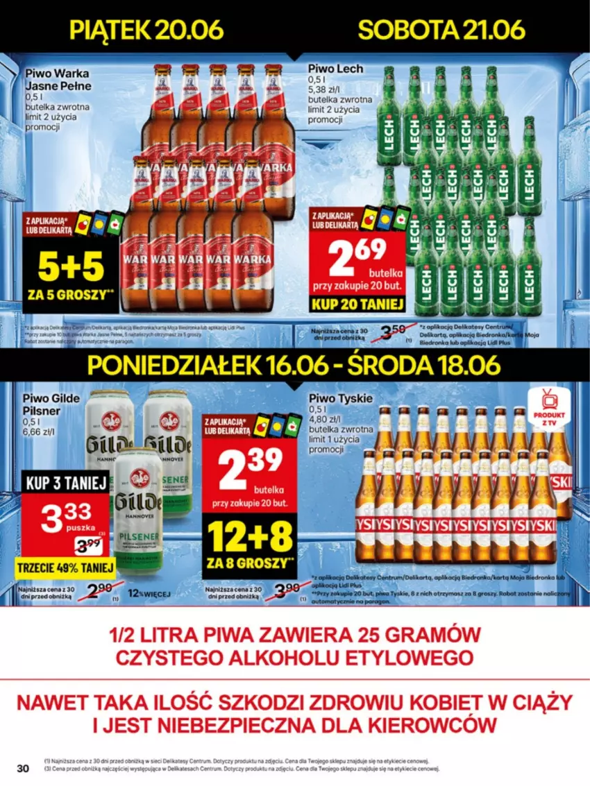 Gazetka promocyjna Delikatesy Centrum - Franczyza DC25 Poniedziałek - ważna 16.06 do 22.06.2025 - strona 30 - produkty: Gra, Kosz, Piec, Piwa, Piwo, Rum, Tyskie, Warka, Wazon