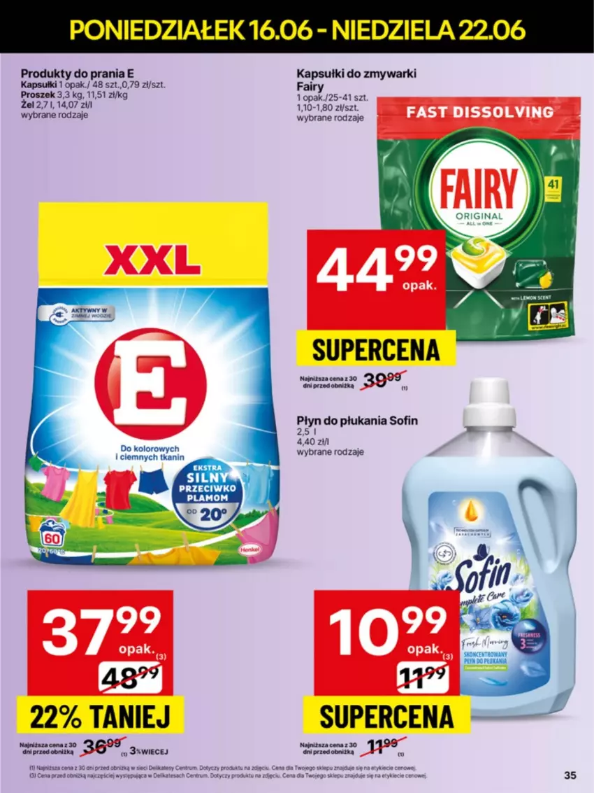 Gazetka promocyjna Delikatesy Centrum - Franczyza DC25 Poniedziałek - ważna 16.06 do 22.06.2025 - strona 35 - produkty: Fa, Fairy, Płyn do płukania, Rum, Zmywarki