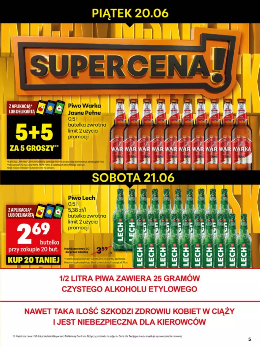 Gazetka promocyjna Delikatesy Centrum - Franczyza DC25 Poniedziałek - ważna 16.06 do 22.06.2025 - strona 5 - produkty: Gra, Piec, Piwa, Warka