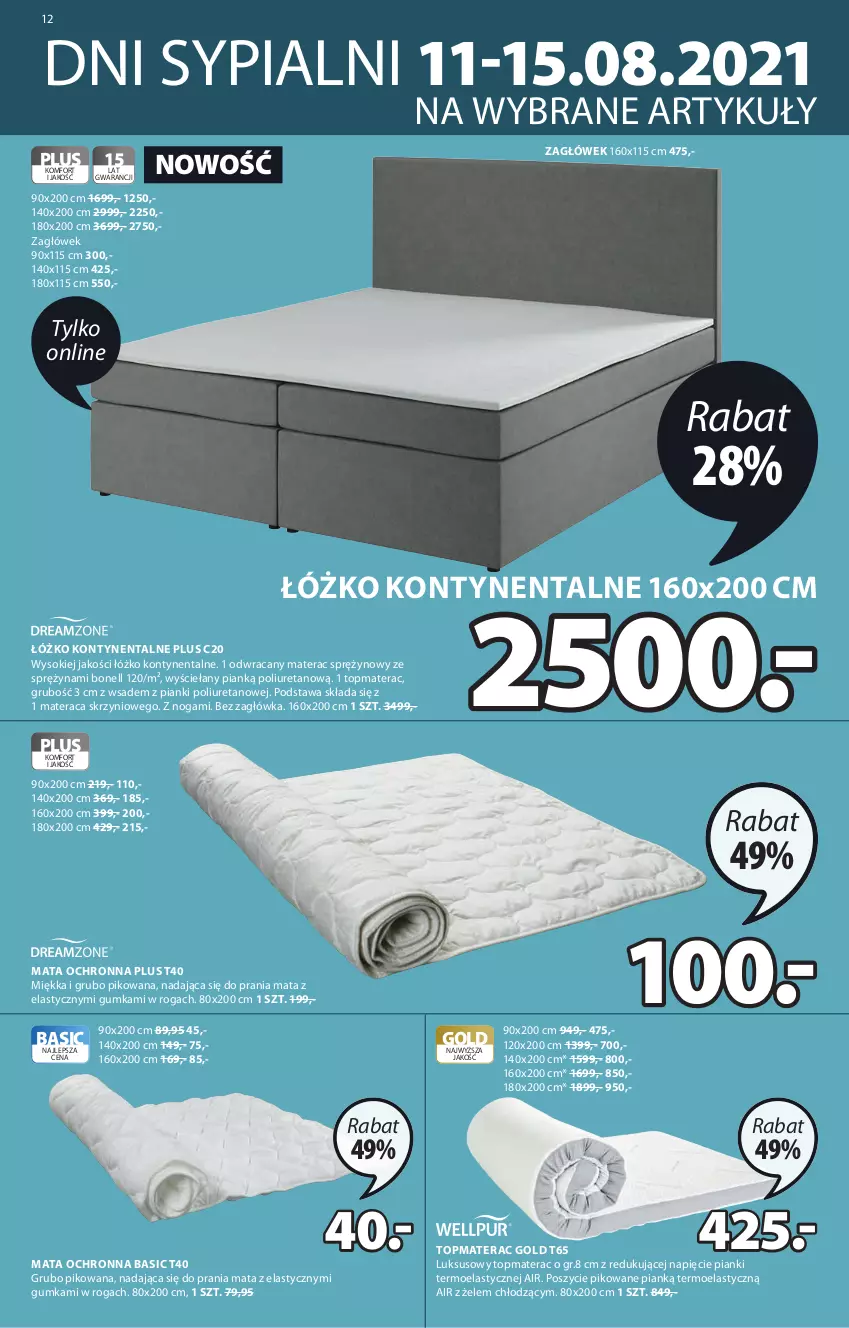 Gazetka promocyjna Jysk - Oferta tygodnia - ważna 11.08 do 24.08.2021 - strona 13 - produkty: Mata ochronna, Materac, Materac sprężynowy, Sok, Tera, Top, Zagłówek