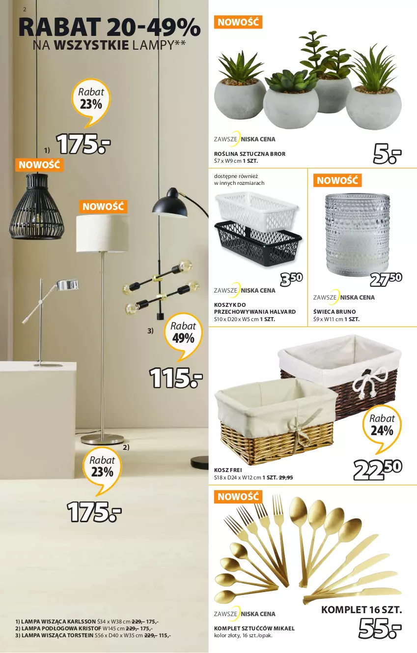 Gazetka promocyjna Jysk - Oferta tygodnia - ważna 11.08 do 24.08.2021 - strona 3 - produkty: Kosz, Lampa, Lampa podłogowa, Lampa wisząca, Roślina sztuczna