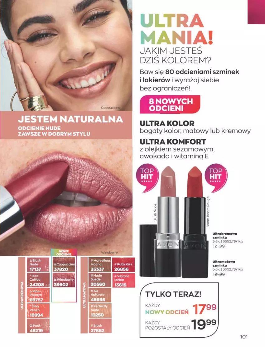 Gazetka promocyjna Avon - Katalog Avon 2/2023 kampania luty - ważna 01.02 do 28.02.2023 - strona 101 - produkty: Cień, Gra, Inka, Lakier, Olej, Rama, Sezam, Szminka, Tera