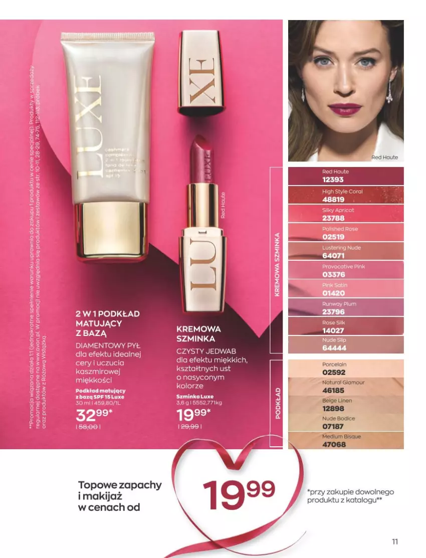 Gazetka promocyjna Avon - Katalog Avon 2/2023 kampania luty - ważna 01.02 do 28.02.2023 - strona 11 - produkty: Gra, Inka, Makijaż, Podkład, Podkład matujący, Szminka, Top