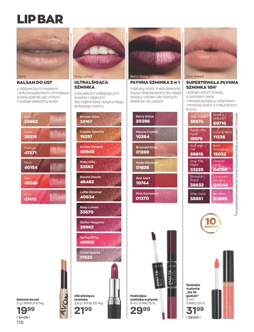 Gazetka promocyjna Avon - Katalog Avon 2/2023 kampania luty - ważna 01.02 do 28.02.2023 - strona 118 - produkty: Balsam do ust, Cień, Fa, Inka, Olej, Szminka