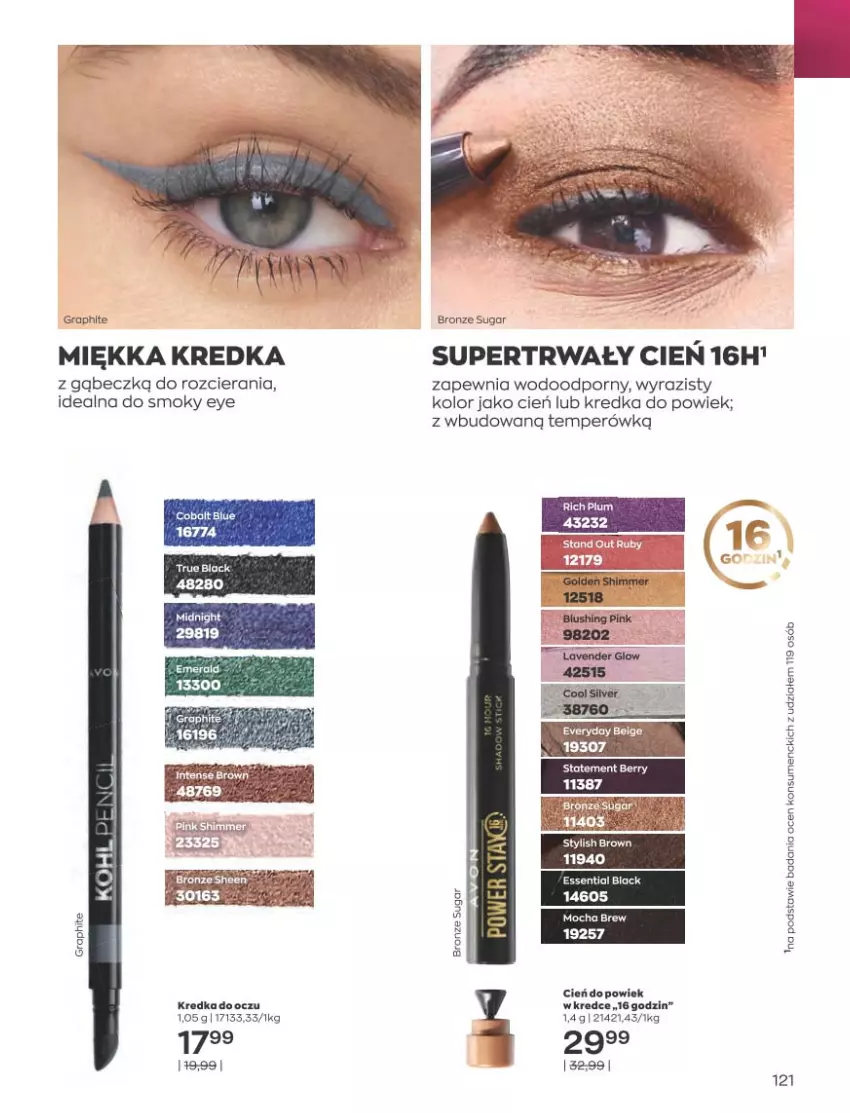 Gazetka promocyjna Avon - Katalog Avon 2/2023 kampania luty - ważna 01.02 do 28.02.2023 - strona 121 - produkty: Cień, Gra, Kredka, Lack, Por