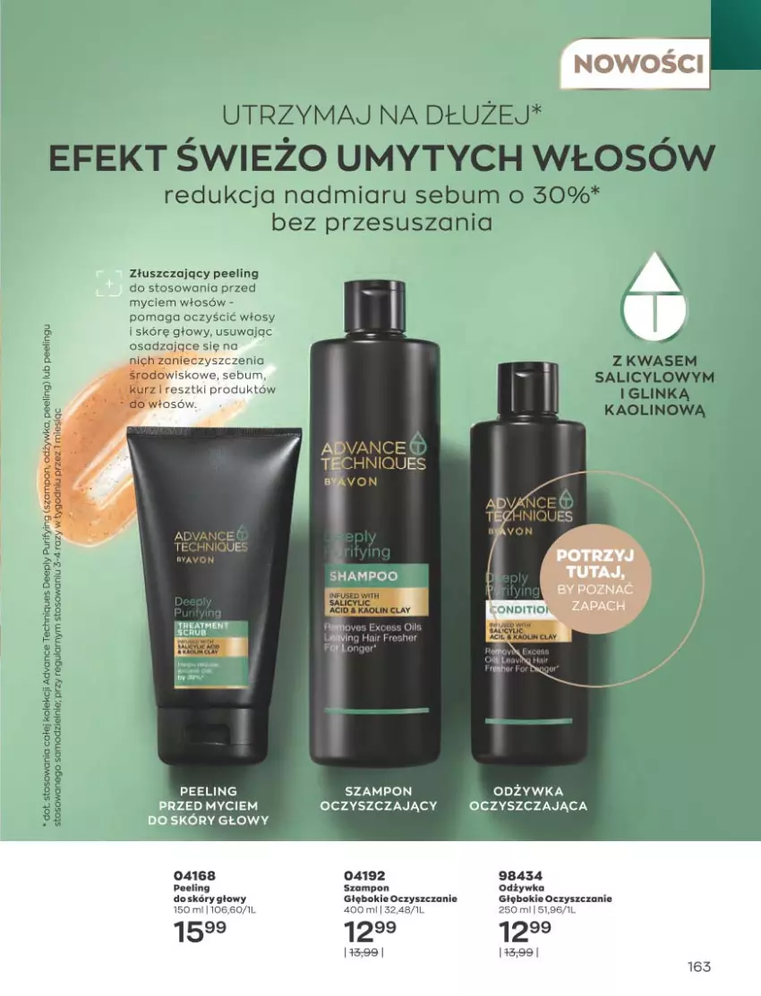 Gazetka promocyjna Avon - Katalog Avon 2/2023 kampania luty - ważna 01.02 do 28.02.2023 - strona 163 - produkty: Chia, LG, Odżywka, Peeling, Pur, Szampon