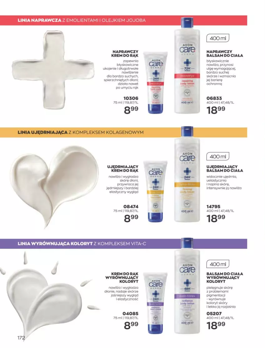 Gazetka promocyjna Avon - Katalog Avon 2/2023 kampania luty - ważna 01.02 do 28.02.2023 - strona 172 - produkty: Balsam do ciała, Krem do rąk, LG, Olej