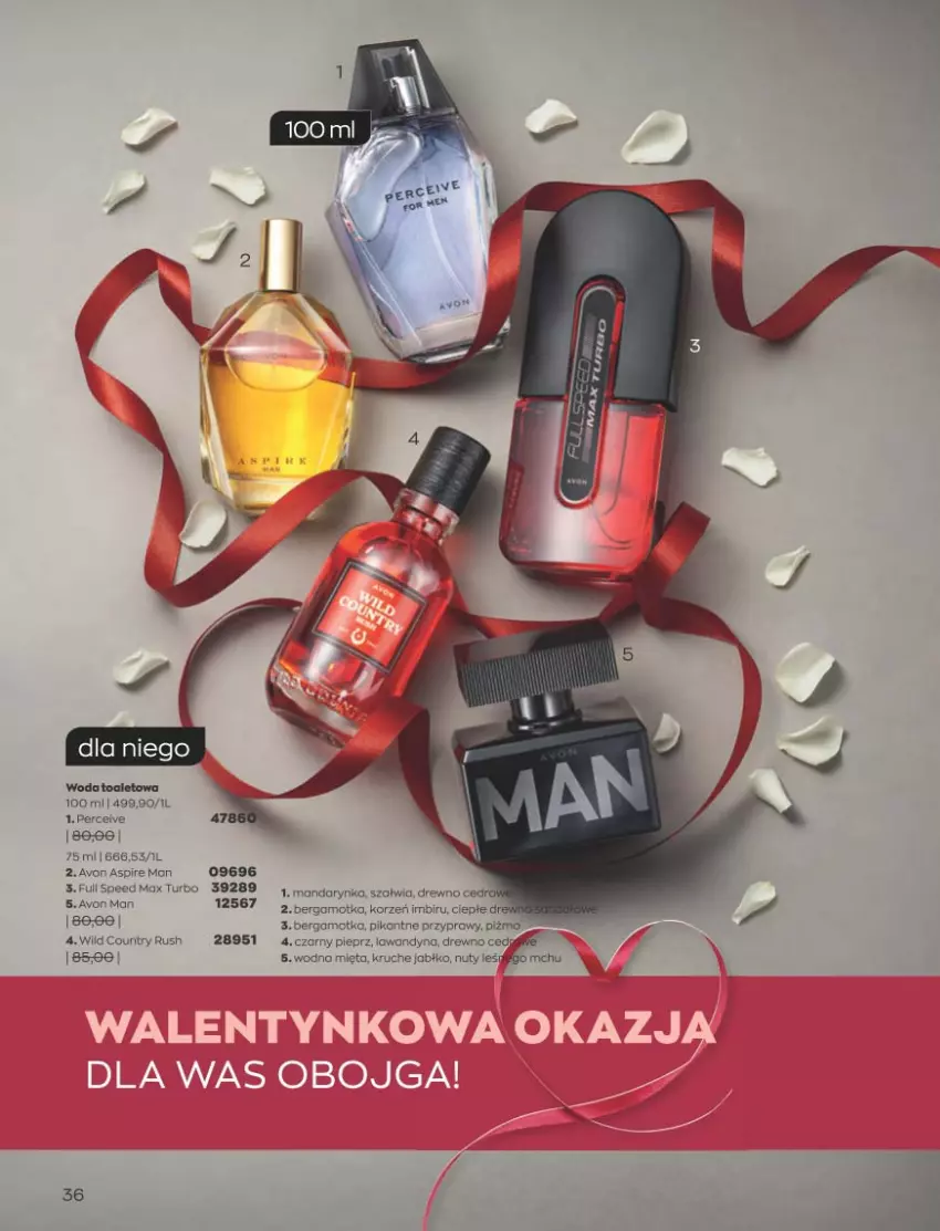 Gazetka promocyjna Avon - Katalog Avon 2/2023 kampania luty - ważna 01.02 do 28.02.2023 - strona 36 - produkty: Imbir, Mięta, Nuty, Pieprz, Przyprawy, Woda, Woda toaletowa