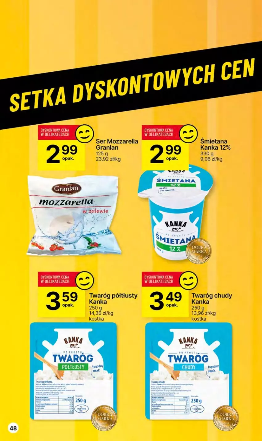 Gazetka promocyjna Delikatesy Centrum - NOWA GAZETKA Delikatesy Centrum od 14 grudnia! 14-26.12.2023 - ważna 14.12 do 26.12.2023 - strona 48 - produkty: Gra, Mozzarella, Ser, Twaróg, Twaróg chudy, Twaróg półtłusty