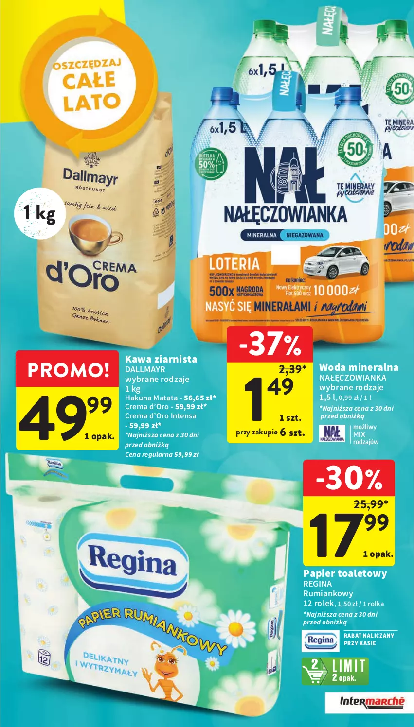 Gazetka promocyjna Intermarche - Gazetka Intermarche - ważna 03.08 do 09.09.2023 - strona 40 - produkty: Dallmayr, Gin, Kawa, Kawa ziarnista, Nałęczowianka, Papier, Papier toaletowy, Rum, Woda, Woda mineralna