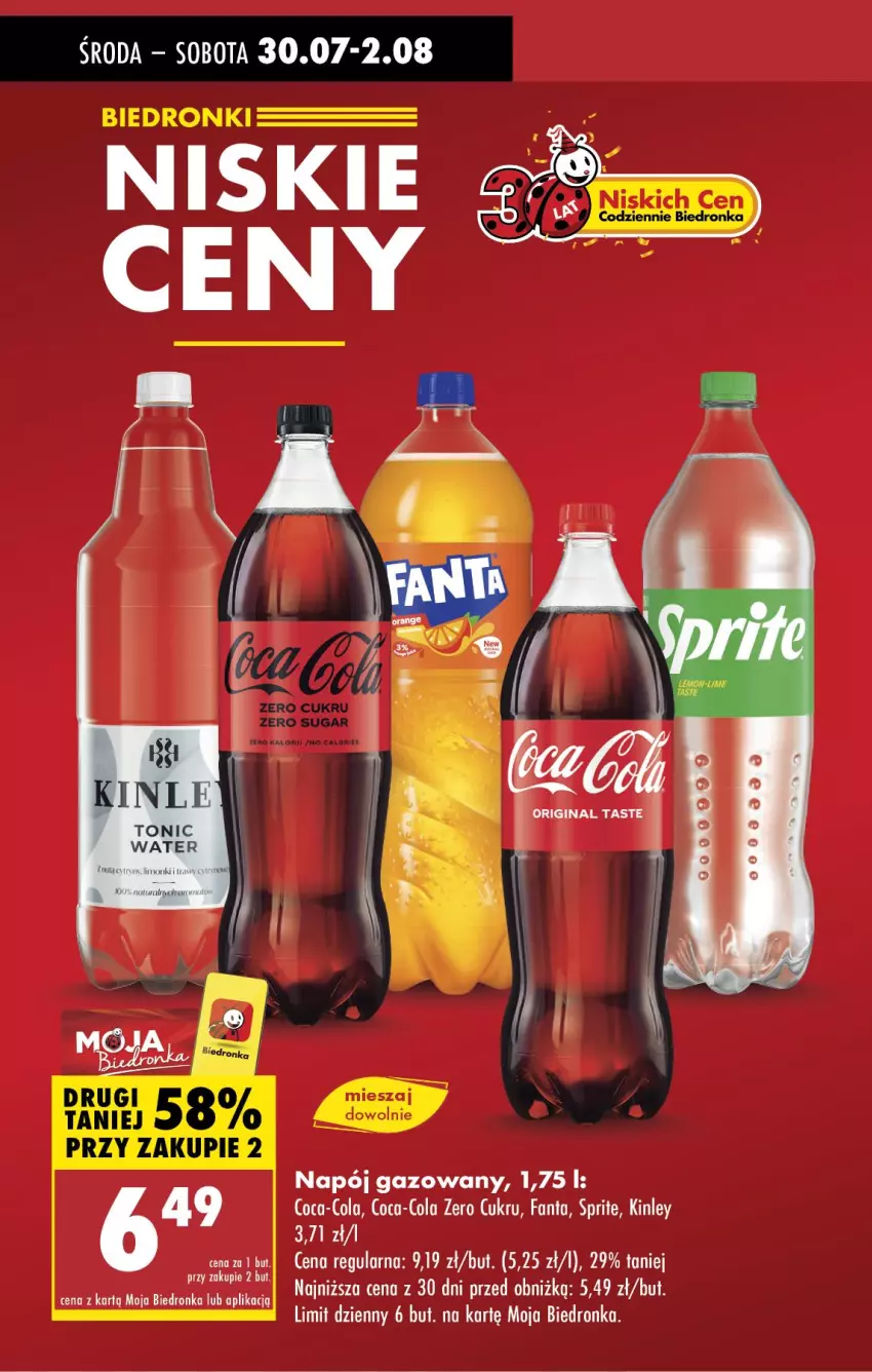 Gazetka promocyjna Biedronka - Od Czwartku - ważna 31.07 do 06.08.2025 - strona 16 - produkty: Coca-Cola, Fa, Fanta, LG, Napój, Napój gazowany, Sprite