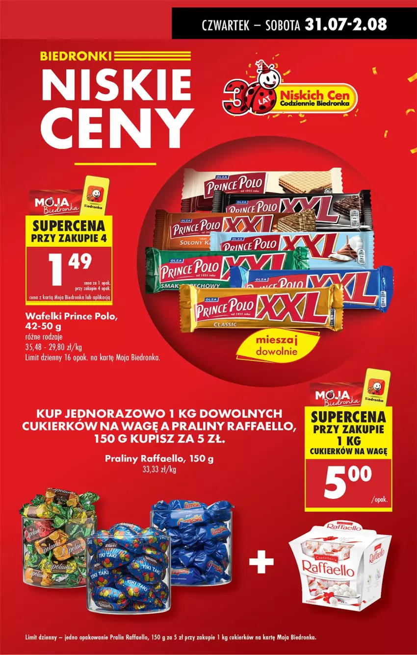 Gazetka promocyjna Biedronka - Od Czwartku - ważna 31.07 do 06.08.2025 - strona 21 - produkty: Cukier, Fa, Praliny, Prince Polo, Raffaello