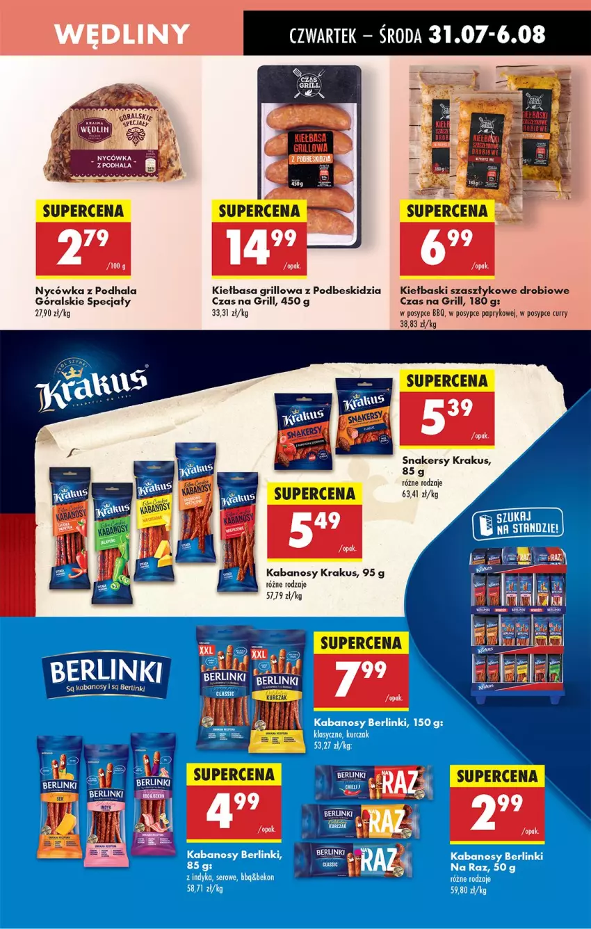 Gazetka promocyjna Biedronka - Od Czwartku - ważna 31.07 do 06.08.2025 - strona 45 - produkty: Beko, Berlinki, Grill, Kabanos, Kiełbasa, Krakus, Kurczak, Ser
