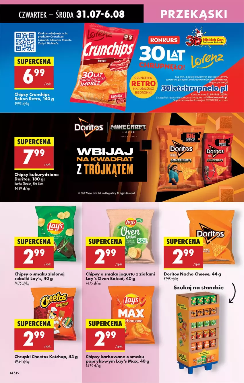 Gazetka promocyjna Biedronka - Od Czwartku - ważna 31.07 do 06.08.2025 - strona 58 - produkty: Beko, Cheetos, Chipsy, Chrupki, Crunchips, Jogurt, Ketchup, Lajkonik, Monster Munch, Ser
