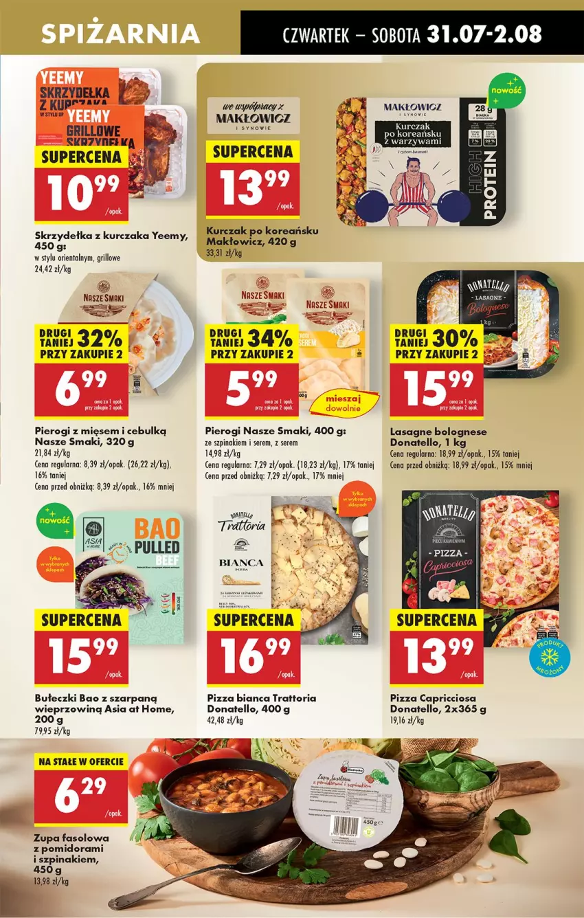 Gazetka promocyjna Biedronka - Od Czwartku - ważna 31.07 do 06.08.2025 - strona 59 - produkty: Bułeczki, Fa, Grill, Kurczak, Lasagne, Lasagne bolognese, Pierogi, Pizza, Por, Ser, Skrzydełka z kurczaka, Szpinak, Warzywa, Zupa