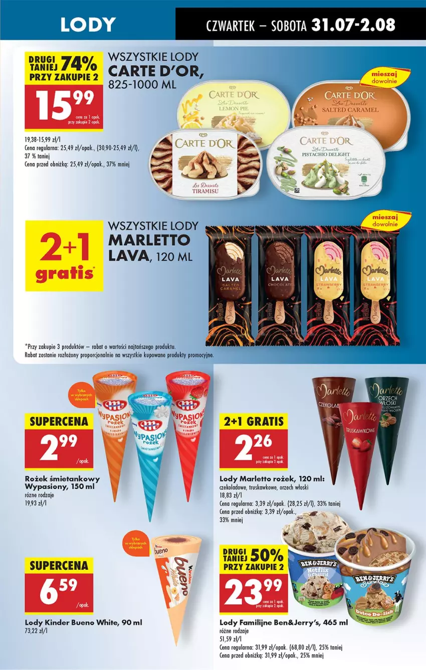 Gazetka promocyjna Biedronka - Od Czwartku - ważna 31.07 do 06.08.2025 - strona 61 - produkty: Carte d'Or, Fa, Gra, Kinder, Kinder Bueno, Lody, Por