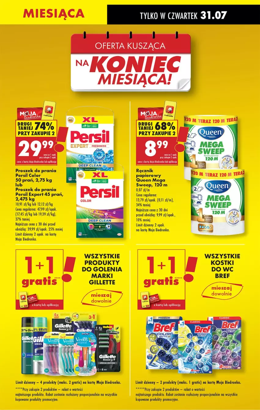 Gazetka promocyjna Biedronka - Od Czwartku - ważna 31.07 do 06.08.2025 - strona 7 - produkty: Bref, Gillette, Gra, Persil, Por, Proszek do prania, Ręcznik, Tera