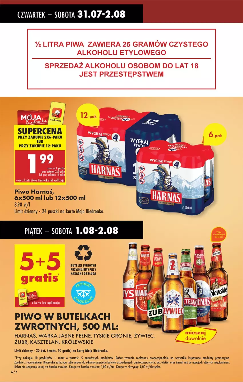 Gazetka promocyjna Biedronka - Od Czwartku - ważna 31.07 do 06.08.2025 - strona 8 - produkty: Gra, Harnaś, Kasztelan, Królewski, Piwa, Piwo, Por, Tyskie, Warka