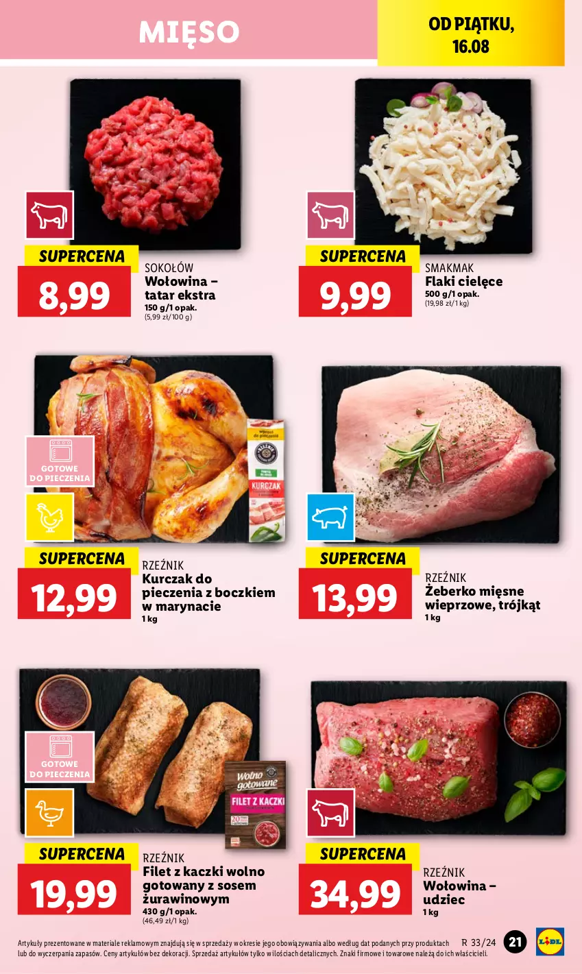 Gazetka promocyjna Lidl - GAZETKA - ważna 16.08 do 17.08.2024 - strona 25 - produkty: Flaki, Kurczak, Mięso, Piec, Sok, Sokołów, Sos, Wino, Wołowina