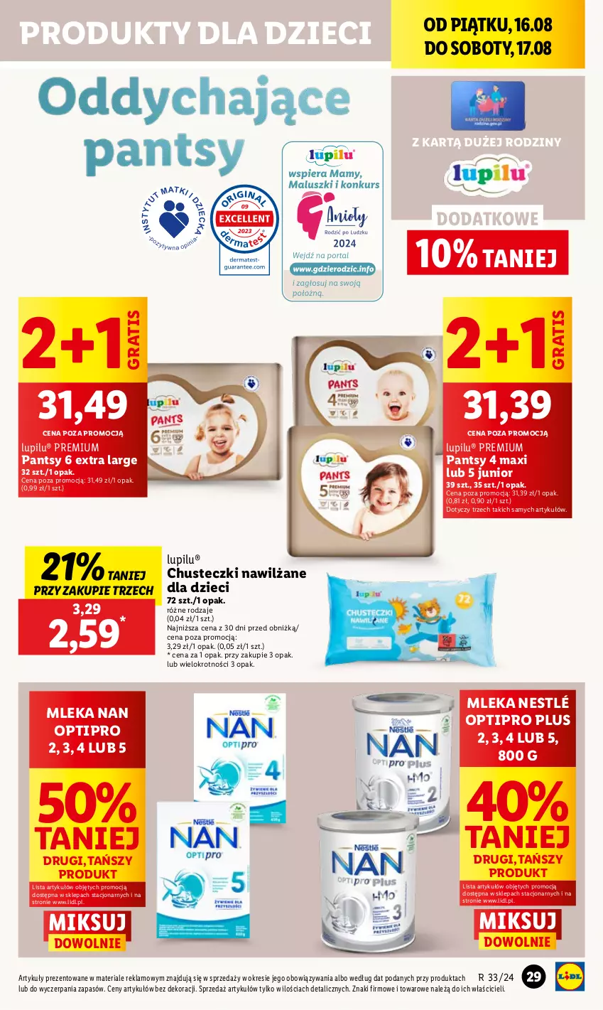 Gazetka promocyjna Lidl - GAZETKA - ważna 16.08 do 17.08.2024 - strona 37 - produkty: Chusteczki, Dzieci, Gra, NAN Optipro, Nestlé