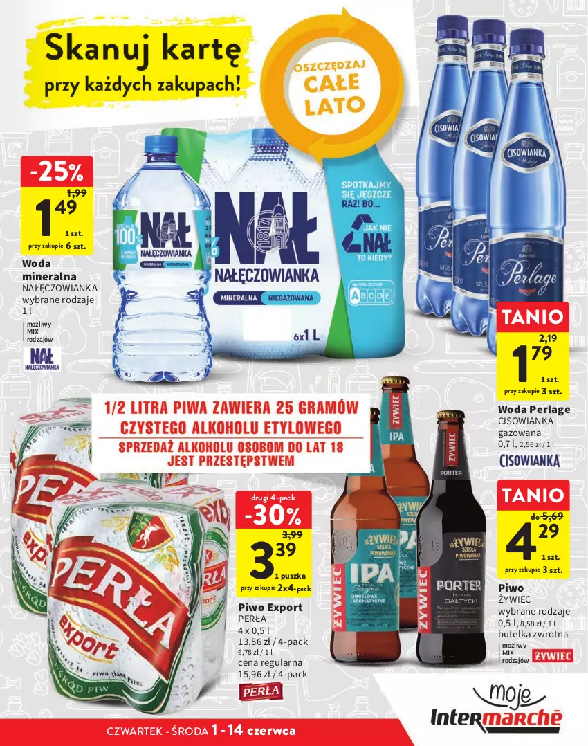 Gazetka promocyjna Intermarche - katalog - ważna 01.06 do 14.06.2023 - strona 17 - produkty: Cisowianka, Nałęczowianka, Perła, Piwo, Por, Woda, Woda mineralna