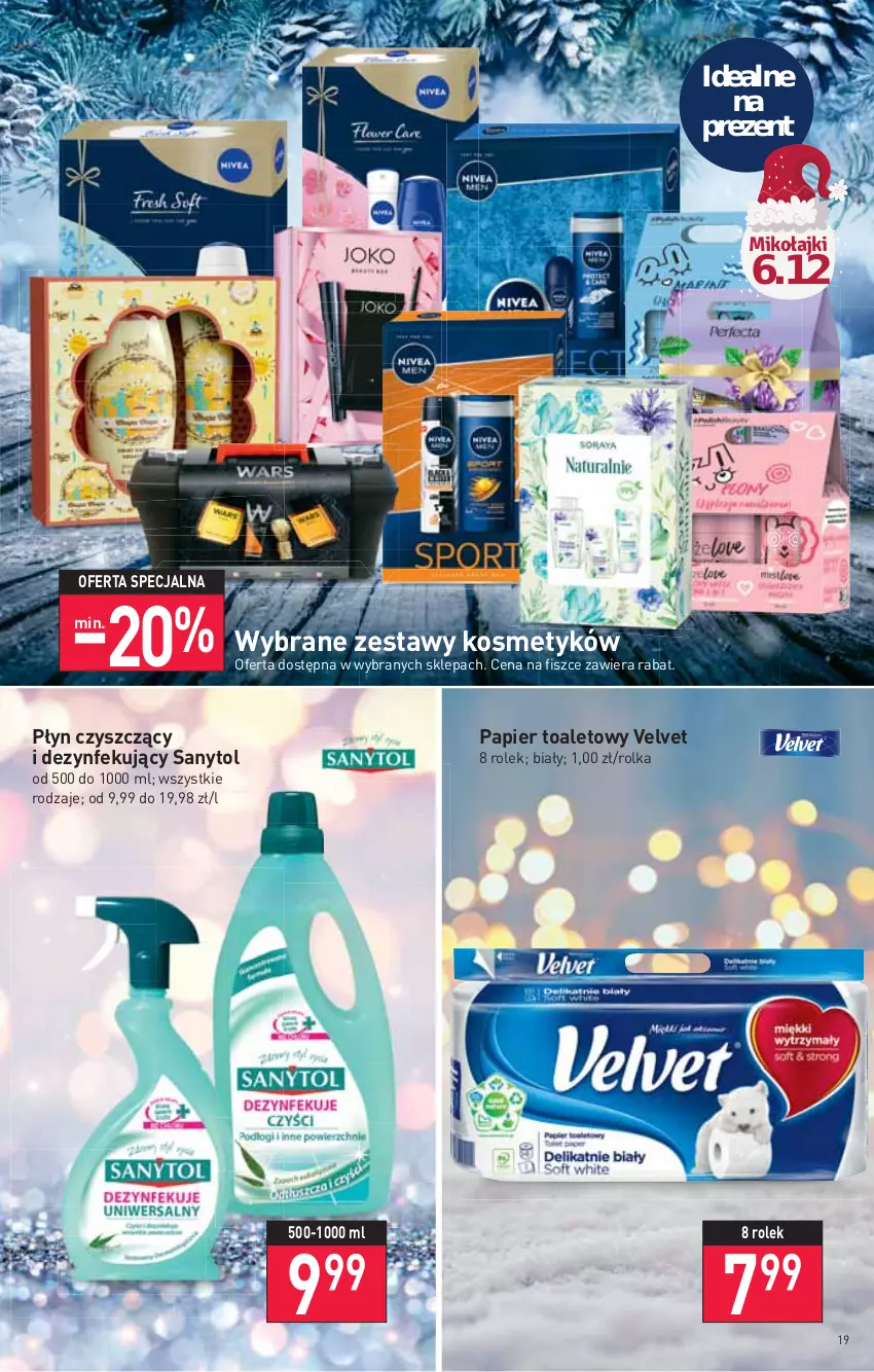 Gazetka promocyjna Stokrotka - Supermarket - ważna 25.11 do 01.12.2021 - strona 19 - produkty: Papier, Papier toaletowy, Sanytol, Velvet