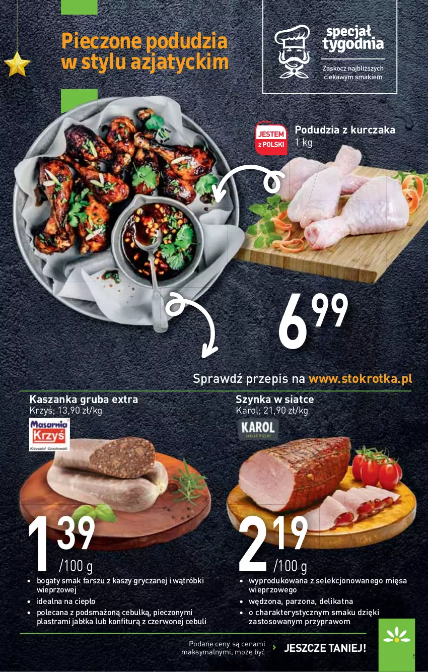 Gazetka promocyjna Stokrotka - Supermarket - ważna 25.11 do 01.12.2021 - strona 5 - produkty: Fa, Gry, Jabłka, Kasza, Kaszanka, Kurczak, Piec, Szynka