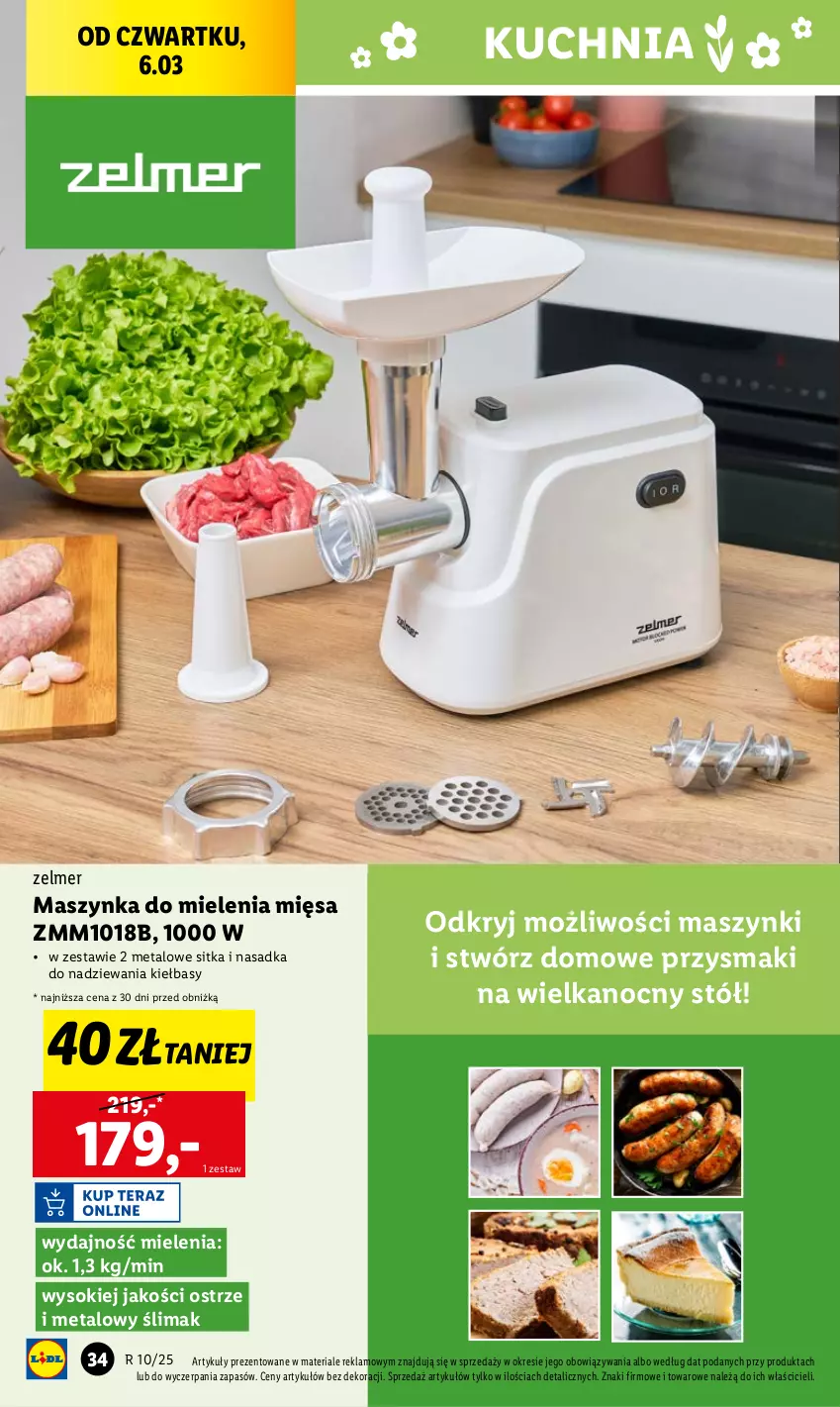 Gazetka promocyjna Lidl - GAZETKA - ważna 03.03 do 08.03.2025 - strona 34 - produkty: Kuchnia, Maszynka, Maszynka do mielenia, Przysmaki, Sok, Stół, Szynka, Zelmer