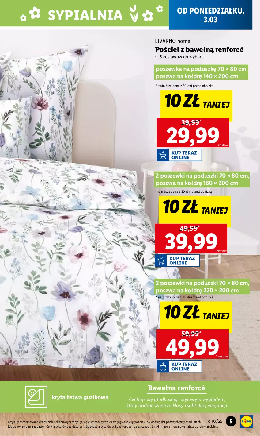 Gazetka promocyjna Lidl - GAZETKA - ważna 03.03 do 08.03.2025 - strona 5 - produkty: Ivar, Listwa, Pościel, Poszewka, Sypialnia, Wełna