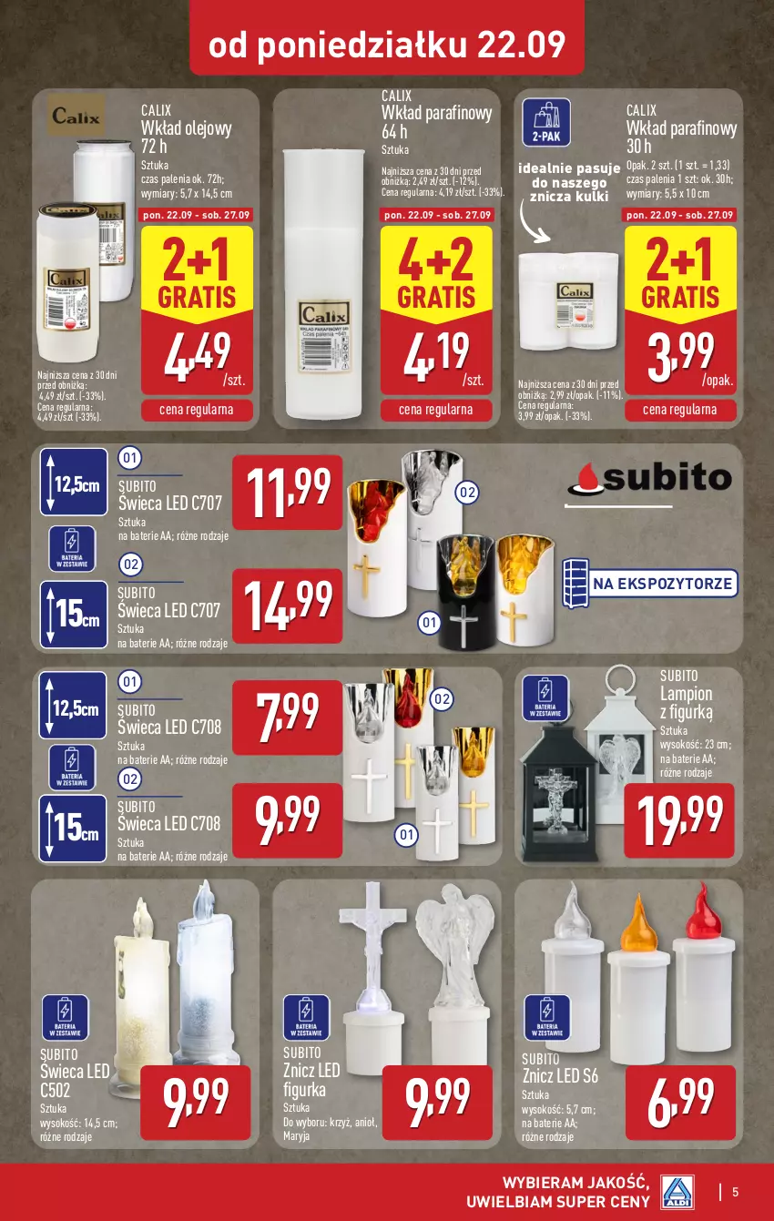 Gazetka promocyjna Aldi - Artykuły przemysłowe i tekstylia - ważna 22.09 do 27.09.2025 - strona 5 - produkty: Gra, Lampion, O nas, Olej, Sok, Wkład olejowy, Znicz