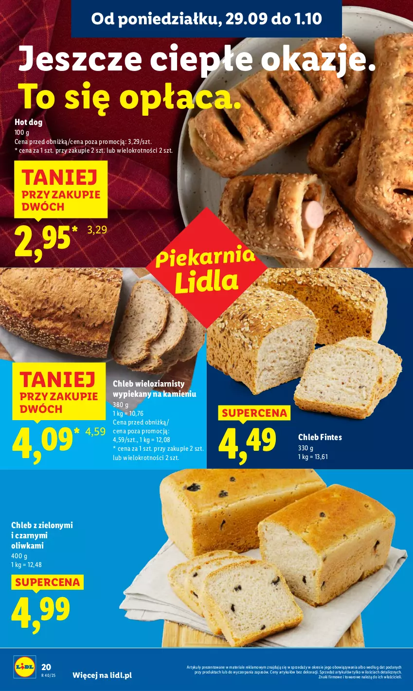 Gazetka promocyjna Lidl - GAZETKA - ważna 29.09 do 01.10.2025 - strona 24 - produkty: Chleb, Chleb wieloziarnisty, Hot dog
