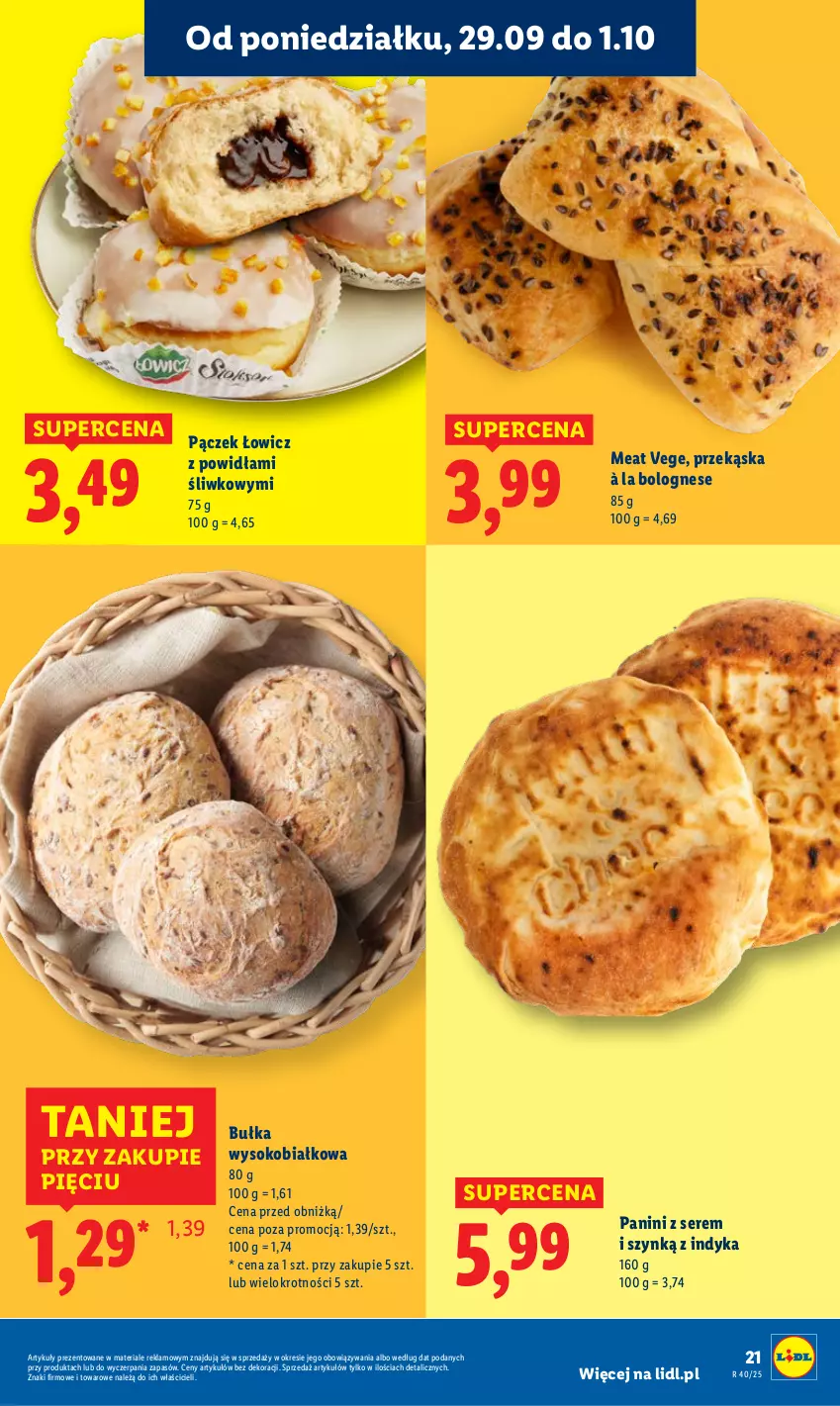Gazetka promocyjna Lidl - GAZETKA - ważna 29.09 do 01.10.2025 - strona 25 - produkty: Bułka, Pączek, Ser, Sok