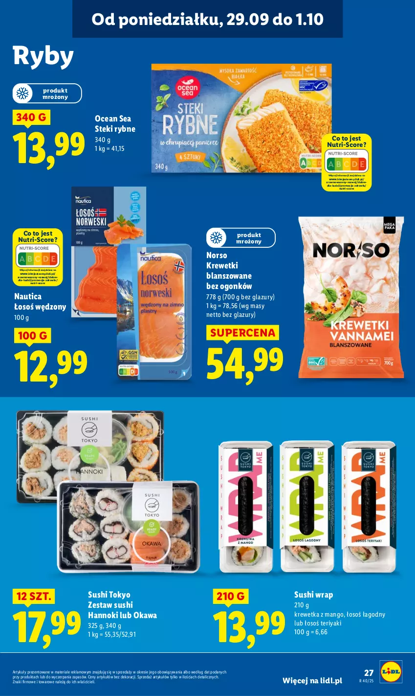 Gazetka promocyjna Lidl - GAZETKA - ważna 29.09 do 01.10.2025 - strona 31 - produkty: Kawa, Krewetki, Lazur, Mango, Stek, Sushi, Wazon