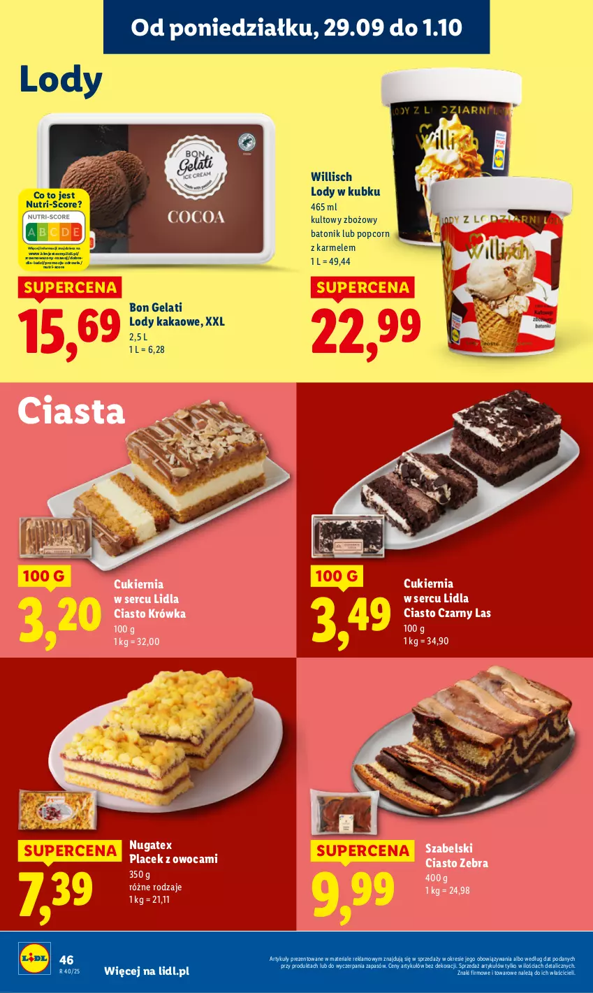 Gazetka promocyjna Lidl - GAZETKA - ważna 29.09 do 01.10.2025 - strona 52 - produkty: Baton, Cukier, Kakao, Lody, Popcorn, Ser, Tonik, Wazon