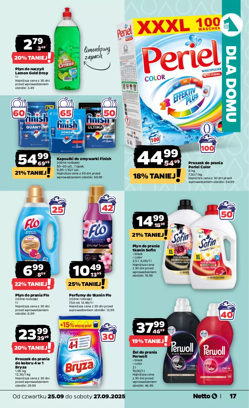 Gazetka promocyjna Netto - Od Czwartku - ważna 25.09 do 27.09.2025 - strona 17 - produkty: Bryza, Finish, Lack, Perfum, Perwoll, Płyn do prania, Proszek do prania, Zmywarki
