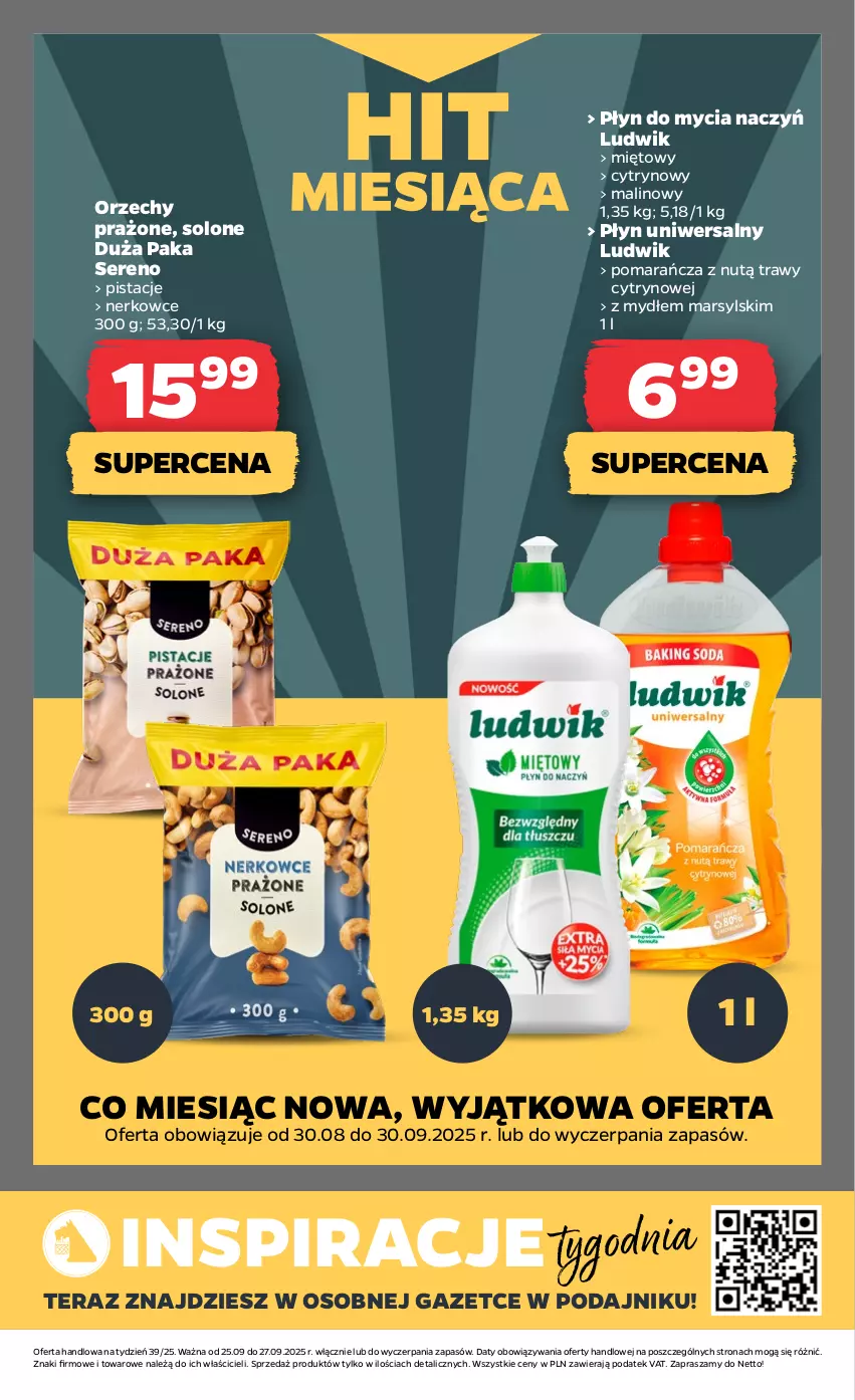 Gazetka promocyjna Netto - Od Czwartku - ważna 25.09 do 27.09.2025 - strona 19 - produkty: Do mycia naczyń, Ludwik, Mars, Pistacje, Płyn do mycia, Płyn do mycia naczyń, Ser, Tera