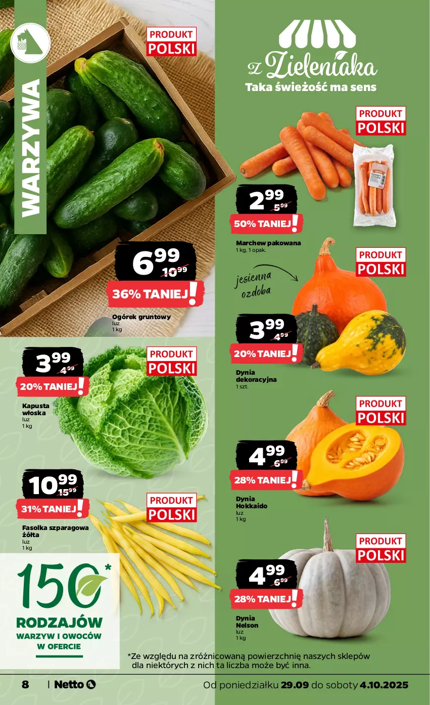 Gazetka promocyjna Netto - Od Poniedziałku - ważna 29.09 do 04.10.2025 - strona 8 - produkty: Fa, Grunt, Ogórek, Ozdoba, Warzywa