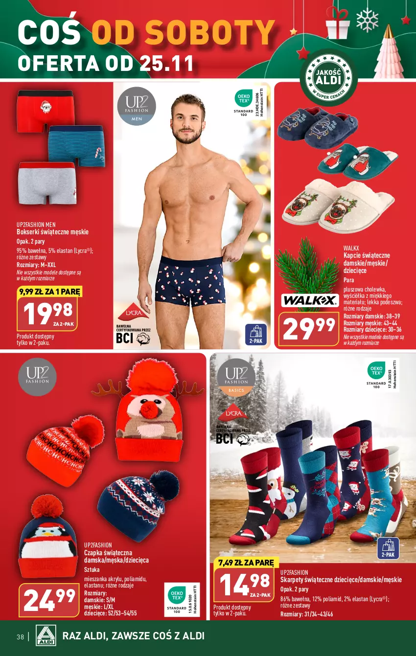 Gazetka promocyjna Aldi - Pełna oferta - ważna 20.11 do 25.11.2023 - strona 38 - produkty: Bokserki, Czapka, Dzieci, Fa, Kapcie, Karp, Ser, Wełna