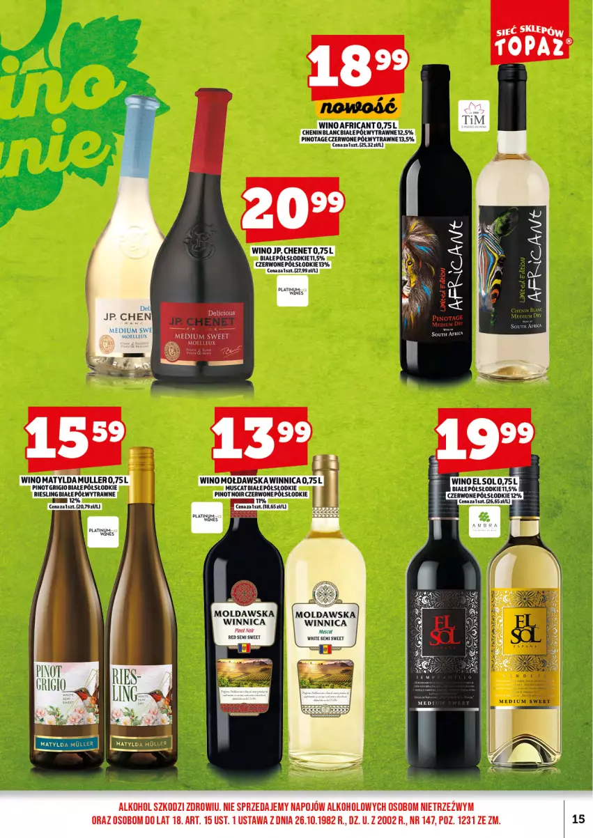 Gazetka promocyjna Topaz - Gazetka - ważna 01.07 do 16.07.2025 - strona 17 - produkty: Wino