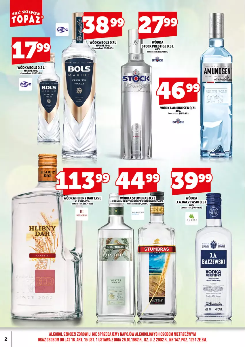Gazetka promocyjna Topaz - Gazetka - ważna 01.07 do 16.07.2025 - strona 4 - produkty: Amundsen, Bols, Stock, Wódka