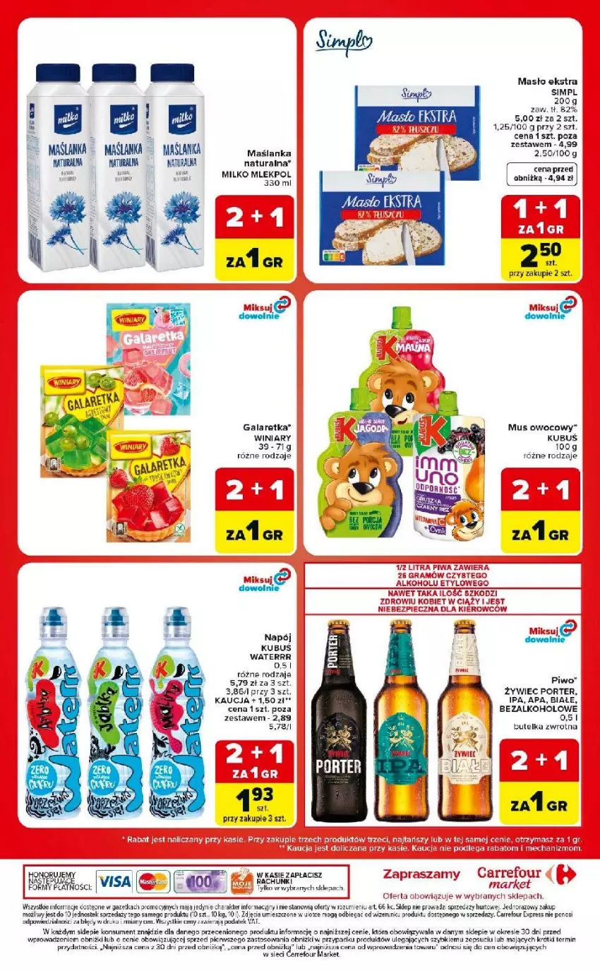 Gazetka promocyjna Carrefour - Gazetka Carrefour Market w SUMIE ekspresowe zakupy - ważna 04.07 do 10.08.2026 - strona 12 - produkty: Fa, Gala, Galaretka, Gra, Kubuś, Maślanka, Masło, Mus, Napój, Piec, Piwa, Piwo, Por, Stek, Winiary