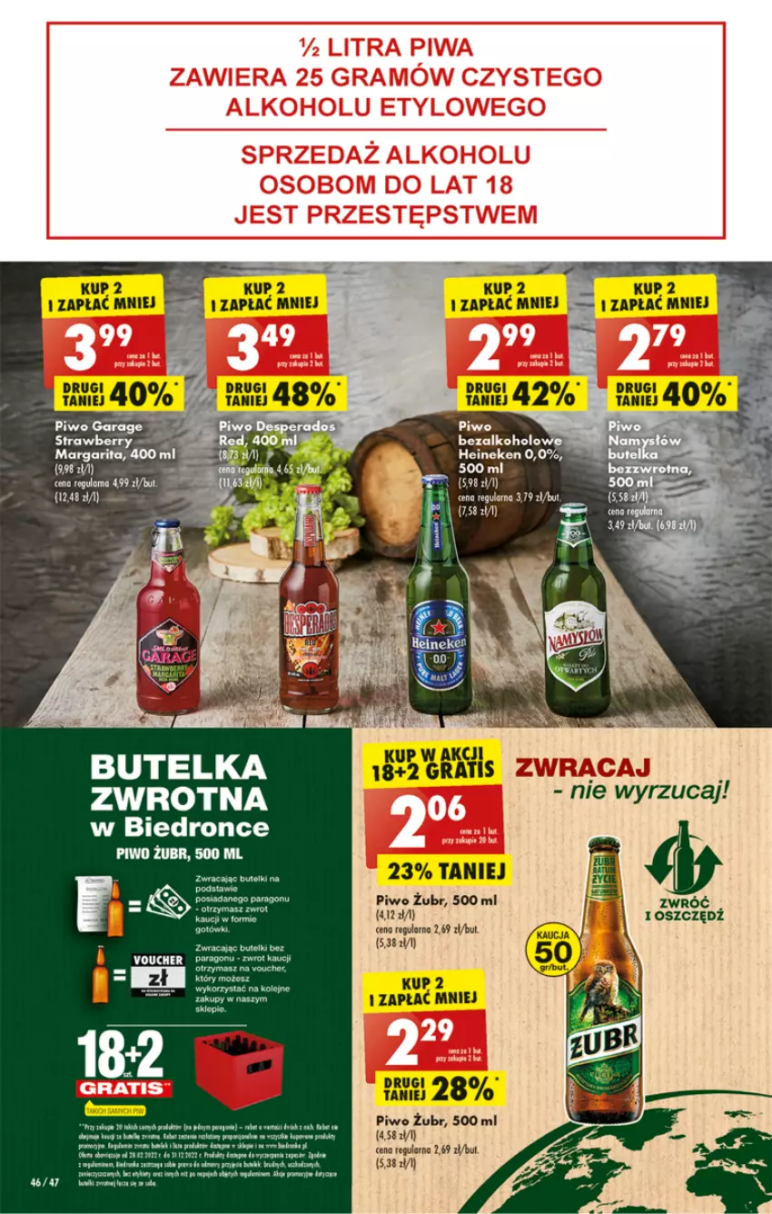 Gazetka promocyjna Biedronka - Ale tydzień - ważna 17.10 do 22.10.2022 - strona 46 - produkty: Desperados, Heineken, Piwo